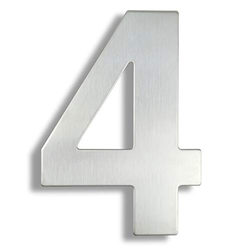 GBYUHAIJUN Hausnummernschild,Hausnummer 15 cm Haus Nummernzeichen # 0-9 Outdoor Silver 6 Inch.Door Nummern Teller Home Adresse Signage(4) von GBYUHAIJUN