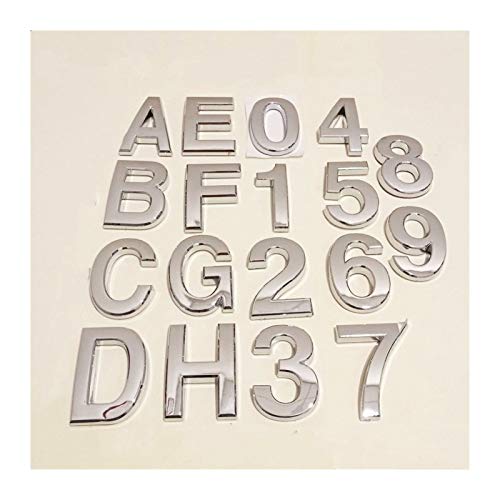 GBYUHAIJUN Hausnummernschild,Hausnummer 50mm A bis J Moderne Silberne Plakette Nummer House Hotel Tür Adreßziffern Aufkleber Platte Sign ABS Plastik(Number 8) von GBYUHAIJUN