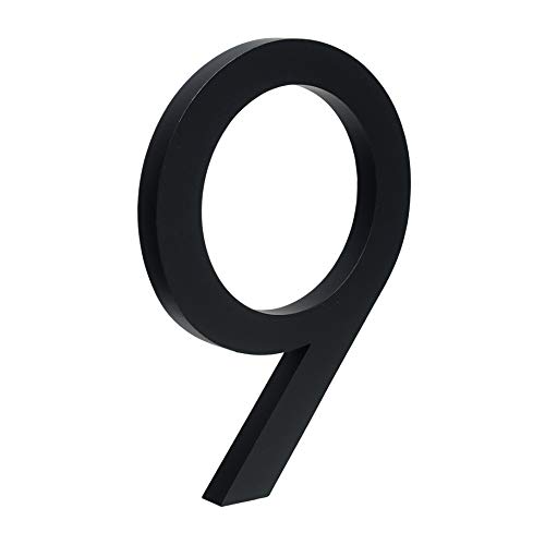 GBYUHAIJUN Hausnummernschild,Hausnummer Big Black House Number Floating-Zeichen 15cm Moderne Türnummern Gebäude Beschilderung Outdoor Numeros Casa Adressplatte(9,10cm) von GBYUHAIJUN