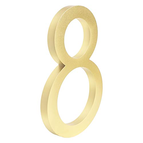 GBYUHAIJUN Hausnummernschild,Hausnummer Big Floating House Nummernzeichen Goldene 15cm Moderne Gebäude Beschilderung Outdoor Numeros Casa Türnummern Adressplatte(8,10cm) von GBYUHAIJUN