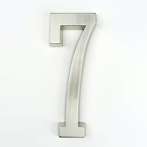 GBYUHAIJUN Hausnummernschild,Hausnummer Klebstoff 4" 101mm Höhe Hausnummer Aufkleber Tür Nummer for Haus-Digits-Zink-Legierung Nickel matt Mailbox Adresse Zeichen # 0-9(7) von GBYUHAIJUN