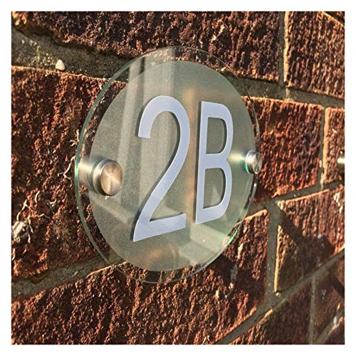 GBYUHAIJUN Hausnummernschild,Hausnummer Modern House Sign Nummer Hausnummer Hausnummer Outdoor Anzahl Aufkleber Tür Nummer Straße Glas-Effekt Acryl Silber-Name(D) von GBYUHAIJUN