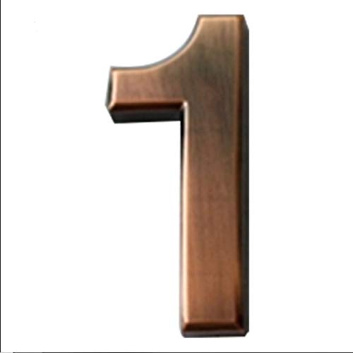 GBYUHAIJUN Hausnummernschild,Hausnummer Raum-Tor Nummer 0-9 1pc Moderne Bronze Color House Hotel-Tür-Adresse Plaque Anzahl Digits Aufkleber Platte Zeichen Convinient(Number 1,3cm x 2cm) von GBYUHAIJUN