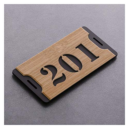 GBYUHAIJUN Hausnummernschild,Hausnummer Retro-Stil Acryl Tür Zahlen Zeichen Holz Nummernschild Apartment Hotel Digital-House anhaftender Aufkleber Customized(A,18x9cm) von GBYUHAIJUN