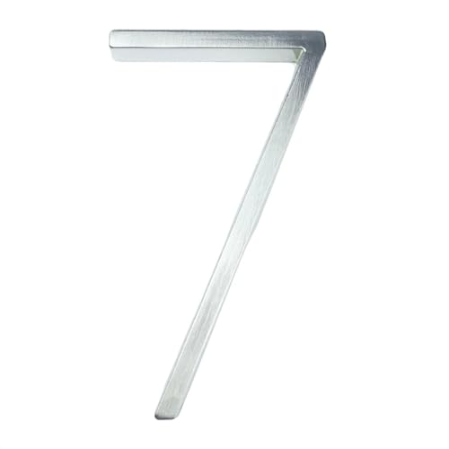 Hausnummernschild,Hausnummer 1 Stück 5" 125 mm schwimmende Hausnummer aus silberner Zinklegierung mit Nummer und Buchstaben aus Metall, Adressschild Uso apto para den Außenbereich, Türnummer, Strich, von GBYUHAIJUN