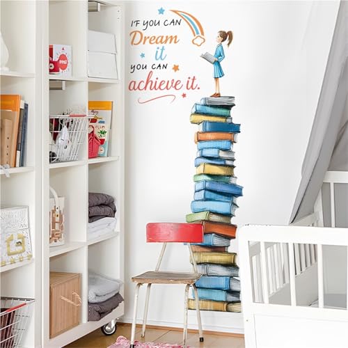 GBZHMCASE Dekorative Wandaufkleber für Arbeitszimmer, Klassenzimmer, Bibliothek, zur Förderung von harter Arbeit und Lernzitaten von GBZHMCASE