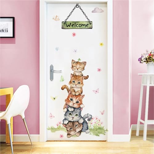 GBZHMCASE Niedliche Tiere Home Dekorative Wandaufkleber Kinderzimmer Kindergarten Selbstklebende Tapete(B) von GBZHMCASE