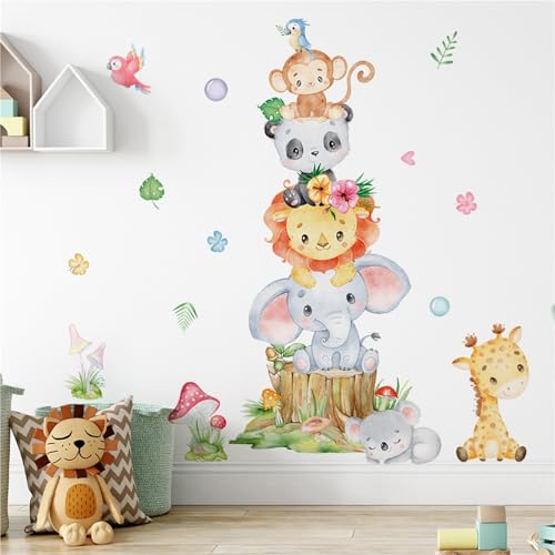 GBZHMCASE Niedliche Tiere Home Dekorative Wandaufkleber Kinderzimmer Kindergarten Selbstklebende Tapete(F) von GBZHMCASE
