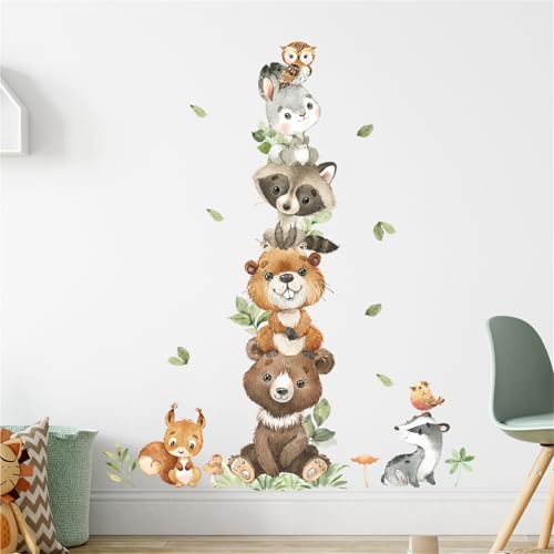 GBZHMCASE Niedliche Tiere Home Dekorative Wandaufkleber Kinderzimmer Kindergarten Selbstklebende Tapete(H) von GBZHMCASE