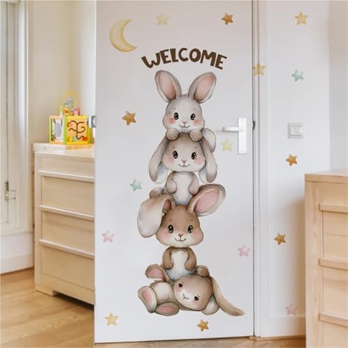 GBZHMCASE Niedliche Tiere Home Dekorative Wandaufkleber Kinderzimmer Kindergarten Selbstklebende Tapete(I) von GBZHMCASE