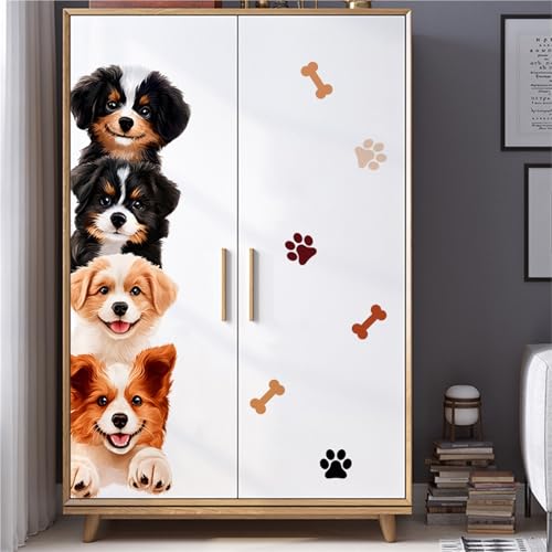GBZHMCASE Niedliche Tiere Home Dekorative Wandaufkleber Kinderzimmer Kindergarten Selbstklebende Tapete(L) von GBZHMCASE