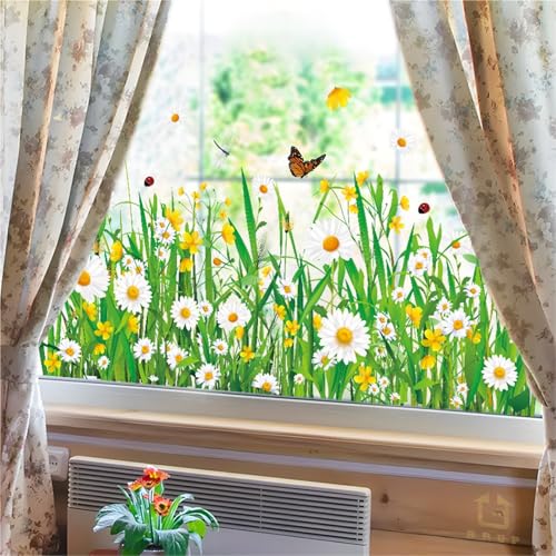 GBZHMCASE Selbstklebender Fensteraufkleber mit kleinem Gänseblümchen-Blumenbusch, für Schlafzimmer, Wohnzimmer, Badezimmer, Geschäft, Heimdekoration GBZHMCASE Selbstklebender Fensteraufkleber mit kleinem Gänseblümchen-Blumenbusch, für Schlafzimmer, Wohnzimmer, Badezimmer, Geschäft, Heimdekoration von GBZHMCASE
