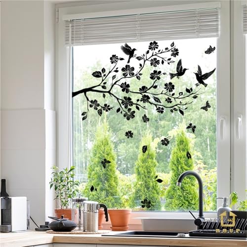 GBZHMCASE Zweig Vogel schwarz einfache Silhouette selbstklebende Wandaufkleber Fenster Wohnzimmer Schlafzimmer Dekoration Aufkleber GBZHMCASE Zweig Vogel schwarz einfache Silhouette selbstklebende Wandaufkleber Fenster Wohnzimmer Schlafzimmer Dekoration Aufkleber von GBZHMCASE