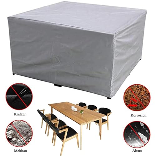 Abdeckung GartenmöBel Wasserdicht Multi-Size-Gartenmöbelabdeckung, Gartentisch- Und Stuhlschutzabdeckung, Maschine, Schrankabdeckung, Wasserdichte Silberne Sofaabdeckung(Silver,308X138X89cm) von GBZIJIE