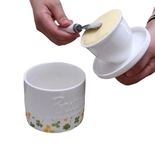 Butterdose,Butterdose Edelstahl Buttertopf, große Kapazität, Butterbehälter for Café, Haushalt, Restaurant(Style B) von GBZIJIE