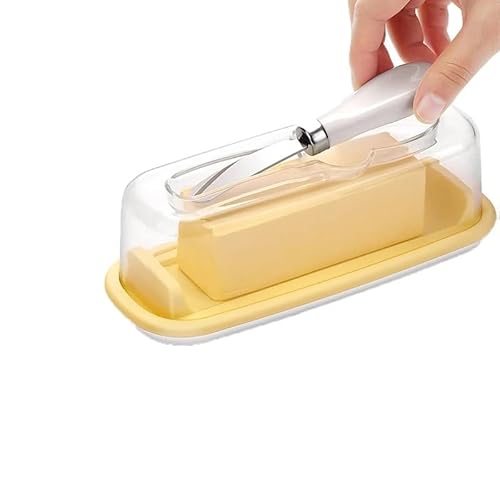 Butterdose Langlebig Versiegelte Butterdose mit Deckel und Messer, leicht zu schneiden, Käse-Aufbewahrungsbox, Haushaltsgeschirr, Küchenbedarf von GBZIJIE