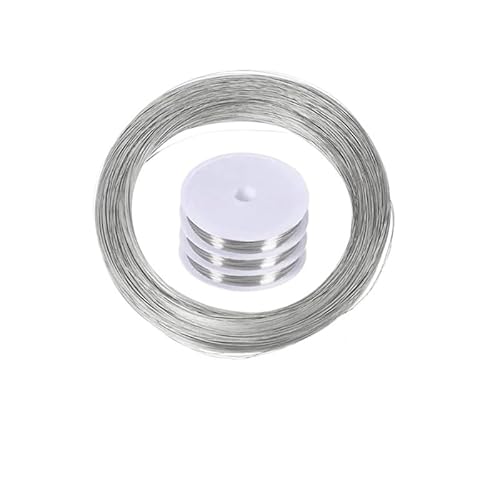 Drahtseil,Stahlseil Einstellbar 1 Rolle 304 Edelstahl Weich-/Hartstahldraht 1-100 Meter Durchmesser 0,02-3 mm Einzelstrang Zurrdraht Weicheisendraht Rostfrei(0.3mm X 50M,Soft Steel Wire) von GBZIJIE