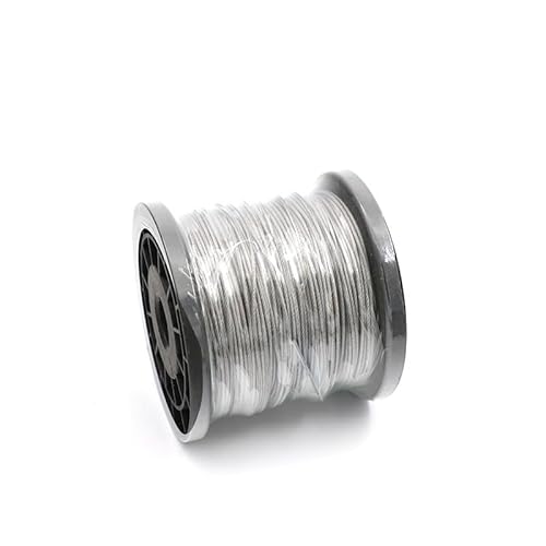 Drahtseil,Stahlseil Einstellbar 100 meter draht Seil PVC Transparent Beschichtet Kabel 304 Edelstahl seil Wäscheleine Durchmesser 0,8mm 1mm 1,5mm 2mm 3mm(Diameter 1.2mm,50M) von GBZIJIE