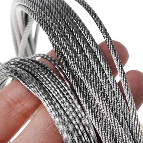 Drahtseil,Stahlseil Einstellbar 10m 304 Edelstahl Draht Seil Weiche Angeln Hebe Kabel 7 × Wäscheleine(2mm) von GBZIJIE