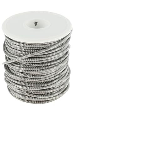 Drahtseil,Stahlseil Einstellbar 15/30 mm Edelstahl-Kabelgeländer-Set, robustes, beschichtetes Drahtseil, Rollladen-Set for Zelte und Gartenzäune im Freien(30M) von GBZIJIE