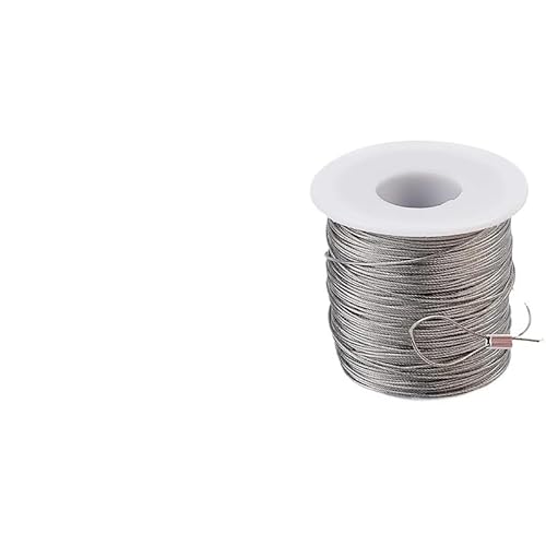 Drahtseil,Stahlseil Einstellbar Durchmesser 0,5-3mm 5/10m Edelstahldrahtseil mit einer of7*7 Struktur, weiches Angelkabel, Hebeseil, Zugseil, Wäscheständer, Drahtseil(0.5mmx10M) von GBZIJIE
