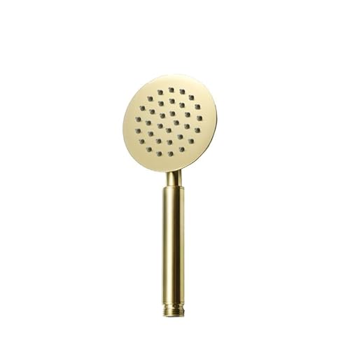 Duschkopf, Brausekopf Dusche Handbrause aus gebürstetem Gold for Badezimmer, Regenduschkopf aus goldfarbenem Messing oder Edelstahl, Handbrause for die Badewanne(G) von GBZIJIE
