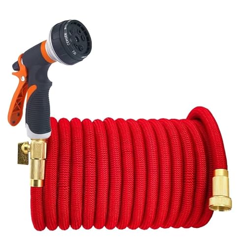 Gartenschlauch,Wasserschlauch Flexibel 7,5–30 m erweiterbarer Schlauch mit 8 Mustern, einstellbarer Hochdruck-Wasserpistole, Gartenbewässerungs- und Reinigungswerkzeug(3/4''_25FT) von GBZIJIE