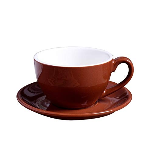 GBZXANG Modernes Keramik-Kaffeetassen-Set, einfache Cappuccino-Tassen für Latte, Mokka, Kaffeetasse mit Untertasse, Braun, 220 ml GBZXANG Modernes Keramik-Kaffeetassen-Set, einfache Cappuccino-Tassen für Latte, Mokka, Kaffeetasse mit Untertasse, Braun, 220 ml von GBZXANG