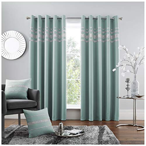 GAVENO CAVAILIA Kendal Verdunkelungsvorhang mit Ösen, pflegeleicht, mit Ringösen, Wohnzimmer-Dekoration, 66 x 90 cm, Entenei, 100% Polyester, 168 x 228 cm von GC GAVENO CAVAILIA