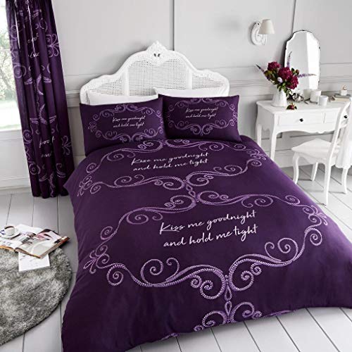 GAVENO CAVAILIA Luxuriöses Bettwäsche-Set mit Bettbezug und Kissenbezügen, Polyester-Baumwolle, Doppelbett, Leinen, Good Night Purple, 347095 von GC GAVENO CAVAILIA