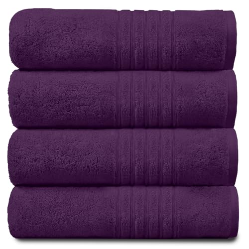 GC GAVENO CAVAILIA, Violett, Gaveno Cavailia Handtuch, 100% natürliche Baumwolle, dick, saugfähig, 450 g/m, 4 Stück, Hand Towel (50x80 cm), 4 von GC GAVENO CAVAILIA