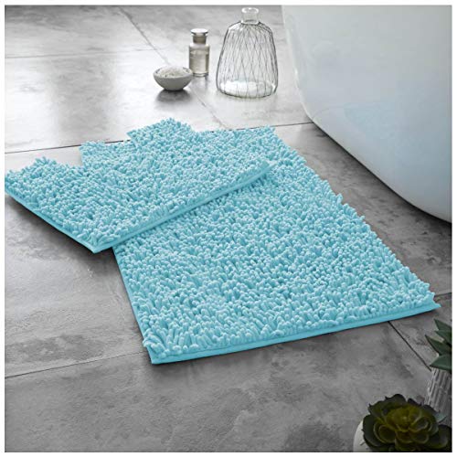 GC GAVENO CAVAILIA 2 Stück Badematte rutschfest, waschbare Matten für Badezimmer, stark wasserabsorbierender WC-Vorleger, Aqua-Bad-Sets (678359) von GC GAVENO CAVAILIA