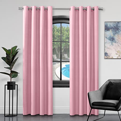 GC GAVENO CAVAILIA 654568 Vorhänge aus Kunstseide, mit Ösen, 100% Polyester, vollständig gefüttert, Blush Pink, 228 x 228 cm von GC GAVENO CAVAILIA