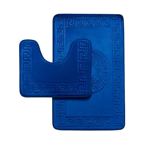 GC GAVENO CAVAILIA Badematte aus Memory-Schaum, rutschfest, extra weich, sehr wasserabsorbierend, Badezimmermatten-Set, 2-teilig, griechischer Toilettenvorleger (50 x 80 cm) und WC-Garnitur (50 x 40 von GC GAVENO CAVAILIA