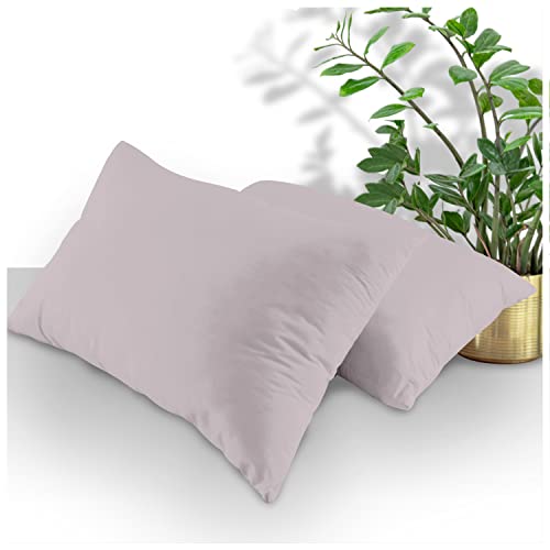 GC GAVENO CAVAILIA Betttuch mit Rautenmuster Pflegeleichtes Polycotton-Spannbetttuch, unifarbene Bettlaken oder Kissenbezüge, 2 Stück, Polybaumwolle, grau, 2 X Pillow Case von GC GAVENO CAVAILIA