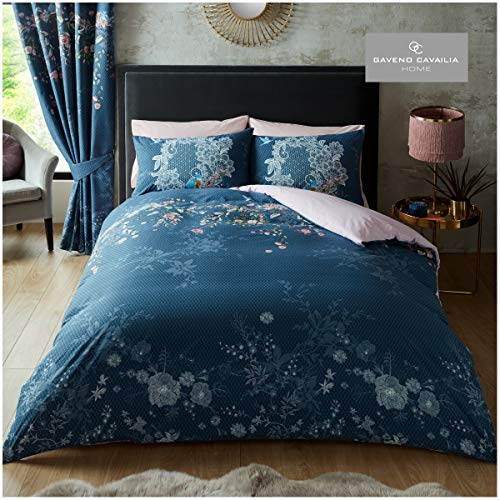 GC GAVENO CAVAILIA Luxuriöses geometrisches Bettwäsche-Set mit Blumenmuster, Bettbezüge aus Baumwollmischgewebe, Bella-Marineblau, Kingsize-Bett GC GAVENO CAVAILIA Luxuriöses geometrisches Bettwäsche-Set mit Blumenmuster, Bettbezüge aus Baumwollmischgewebe, Bella-Marineblau, Kingsize-Bett von GC GAVENO CAVAILIA