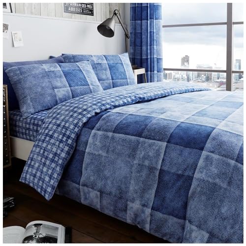 GC GAVENO CAVAILIA Bettwäsche-Set, kariert, für Doppelbett, superweich, wendbar, kariert, Blau (200 x 200cm) von GC GAVENO CAVAILIA