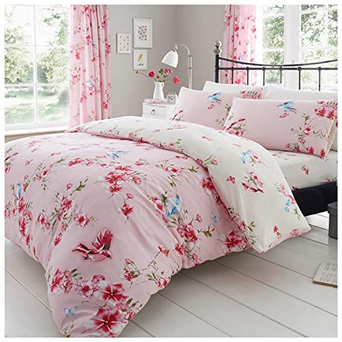 GC GAVENO CAVAILIA Bettwäsche-Set für Einzelbett, Blumen-Bettwäsche und Leinen, Bettbezug mit Kissenbezug, Rosa (135 x 200cm) von GC GAVENO CAVAILIA