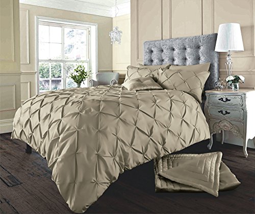 GC GAVENO CAVAILIA Bettwäsche-Set mit Biesen, Polycotton, plissiert, Latte, King Size von GC GAVENO CAVAILIA