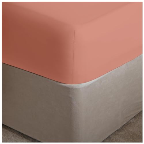 GC GAVENO CAVAILIA Bügelfreies extra tiefes Spannbetttuch, einfarbig, weiches und gemütliches Perkal-Bettlaken für Doppelbett, Rosa von GC GAVENO CAVAILIA