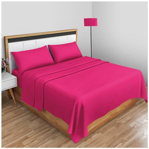 GC GAVENO CAVAILIA Diamant, unifarben Bettlaken, Polyester, 50% Baumwolle, Fuchsia, Doppelbett von GC GAVENO CAVAILIA