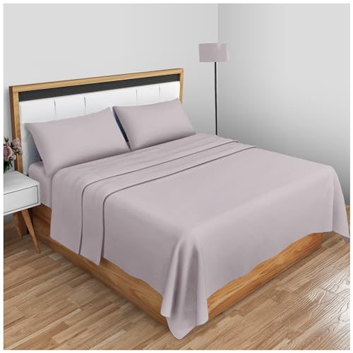 GC GAVENO CAVAILIA Einfarbige Bettwäsche mit Rautenmuster Pflegeleichtes Bettlaken für Einzelbett, weich und gemütlich, bügelfrei, 2 Stück, Polyester, 50% Baumwolle, grau, Super King von GC GAVENO CAVAILIA