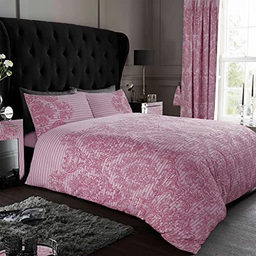 GC GAVENO CAVAILIA Empire Damast-Bettbezug, weiche und gemütliche Blumen-Bettwäsche, luxuriöses wendbares Paisleymuster, bedrucktes Bettwäsche-Set, Einzelbett, Blush Pink von GC GAVENO CAVAILIA