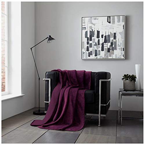 GC GAVENO CAVAILIA Flanell Sherpa Decke Pflegeleicht Kuschelig Warmer Überwurf Kuschelige Überwürfe für Sofas Aubergine 200x240cm von GC GAVENO CAVAILIA