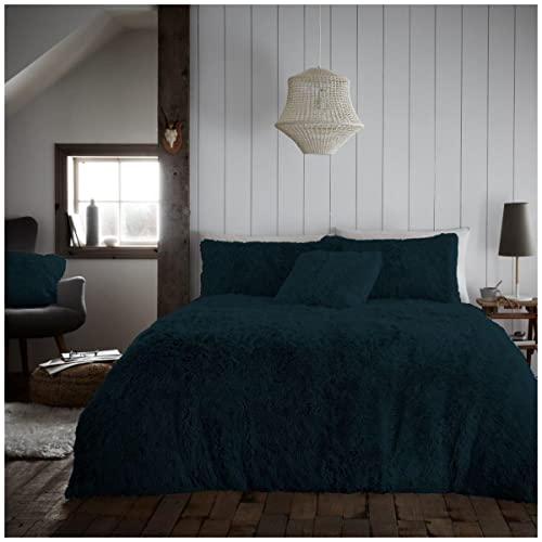 GC GAVENO CAVAILIA Fleece-Bettbezug, kuscheliges warmes Doppel-Bettwäsche-Set, kuschelige Flauschige Bettbezüge, blaugrün, Doppelbettgröße von GC GAVENO CAVAILIA