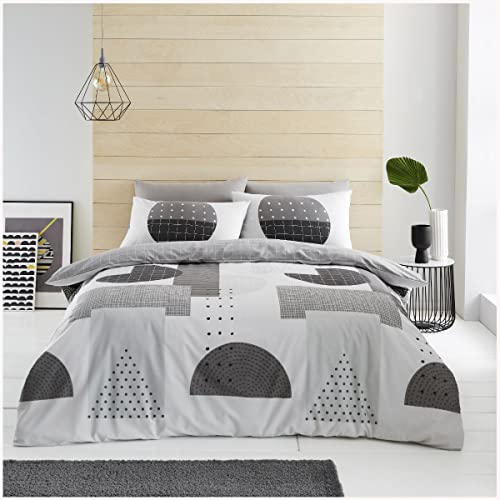 GC GAVENO CAVAILIA Geometrische Bettbezug-Sets, super weich und gemütlich, für Doppelbett, grau, atmungsaktives Bettwäsche-Set (200 x 200cm) von GC GAVENO CAVAILIA