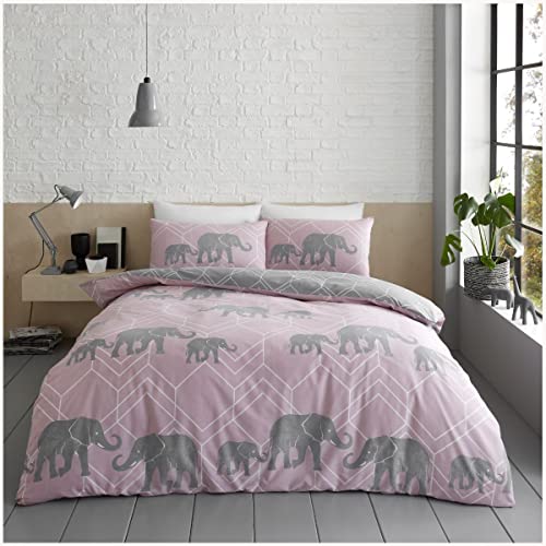 GC GAVENO CAVAILIA Geometrischer Bettbezug für Doppelbett, Elefanten-Bettwäsche, Rosa, superweiche Bettbezüge (200 x 200cm) von GC GAVENO CAVAILIA