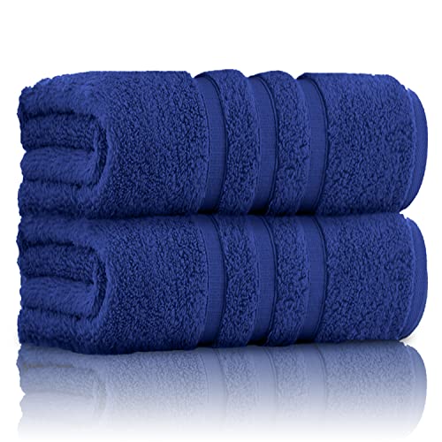 GC GAVENO CAVAILIA Großes Badetuch-Set – 2er-Pack schnell trocknendes Badezimmer-Handtuch – super saugfähiges Handtuch-Set – 100% ägyptische Baumwolle, Electric Blue von GC GAVENO CAVAILIA