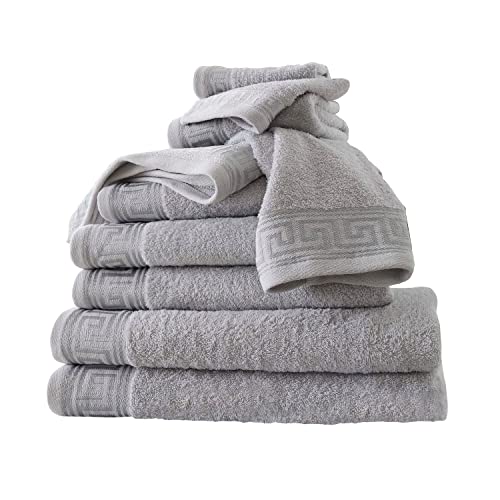 GC GAVENO CAVAILIA Handtuch-Set, 500 g/m², 8-teiliges Handtuch-Set, 2 Handtücher + 2 Badetücher + 4 Gesichtshandtücher | Familienpackung aus ägyptischer Baumwolle | Grau von GC GAVENO CAVAILIA