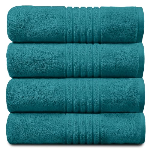 GC GAVENO CAVAILIA Handtücher für Badezimmer, 450 g/m² Badezimmerhandtuch & 100% ägyptische Baumwolle, Fitness-Handtücher, Blaugrün, 50 x 80 cm von GC GAVENO CAVAILIA